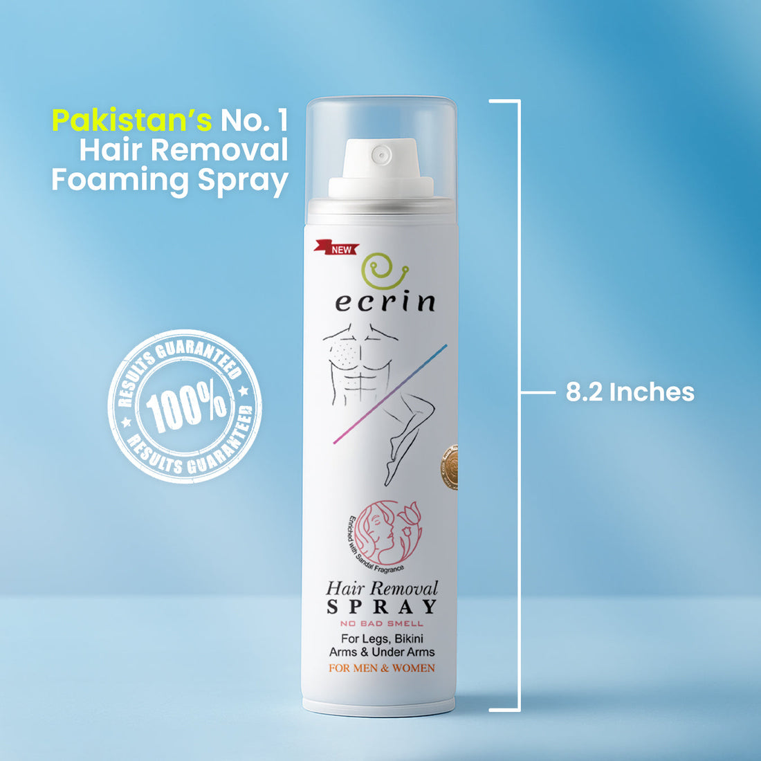 New Ecrin Hair Removal Foaming Spray - Advance Formula & Refreshing Fragrance - 200ml